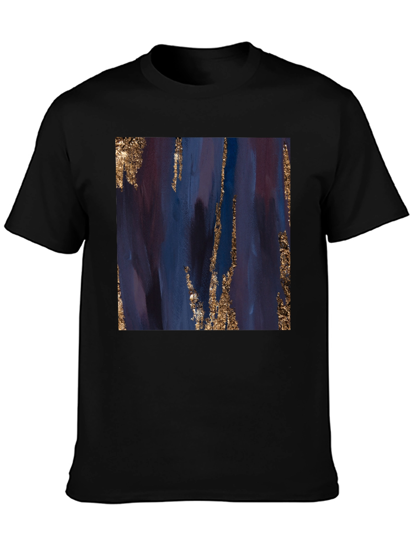 Black Abstract Art Tee - Black Cotton Blend view 3