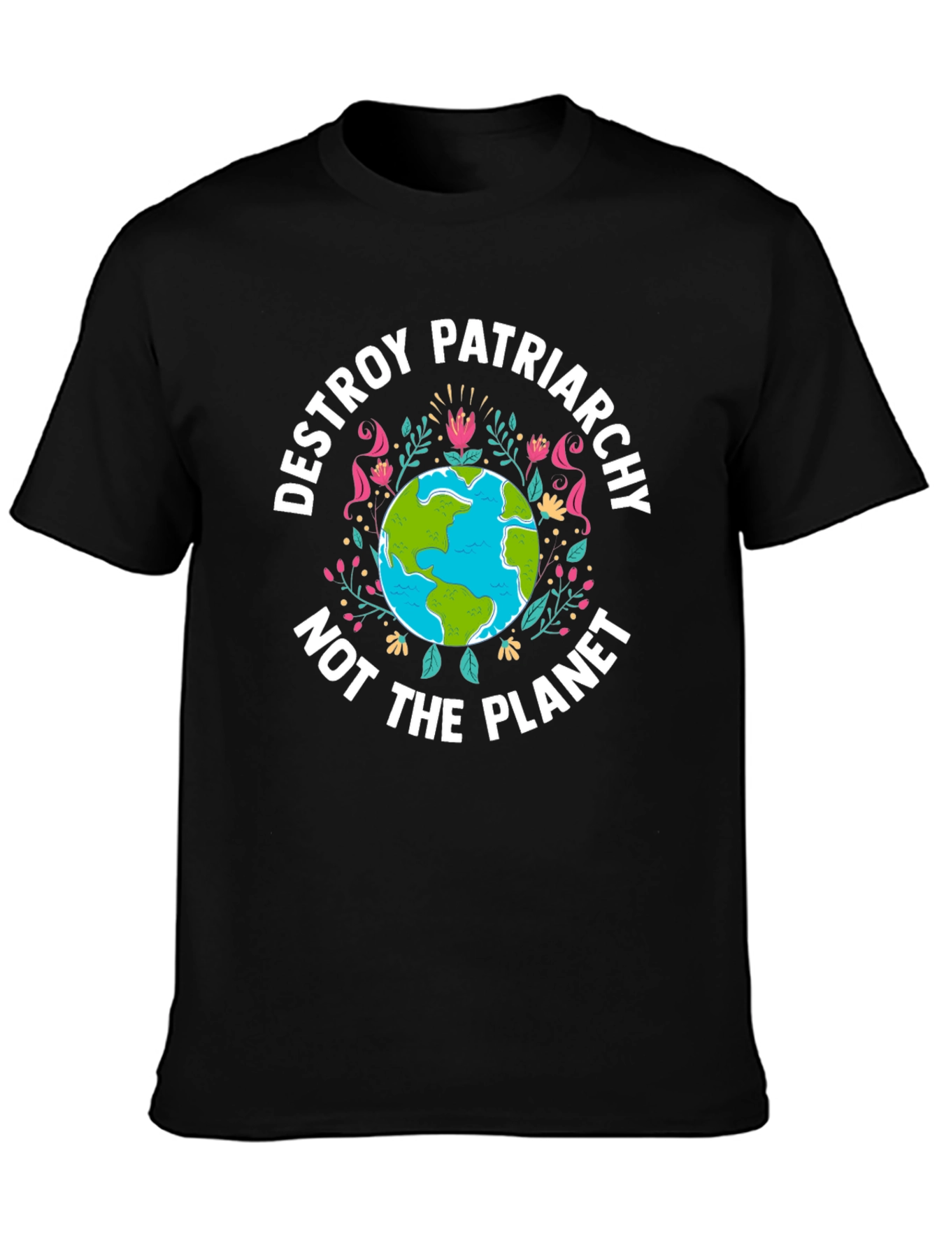 Black Destroy Patriarchy Graphic T-Shirt view 3