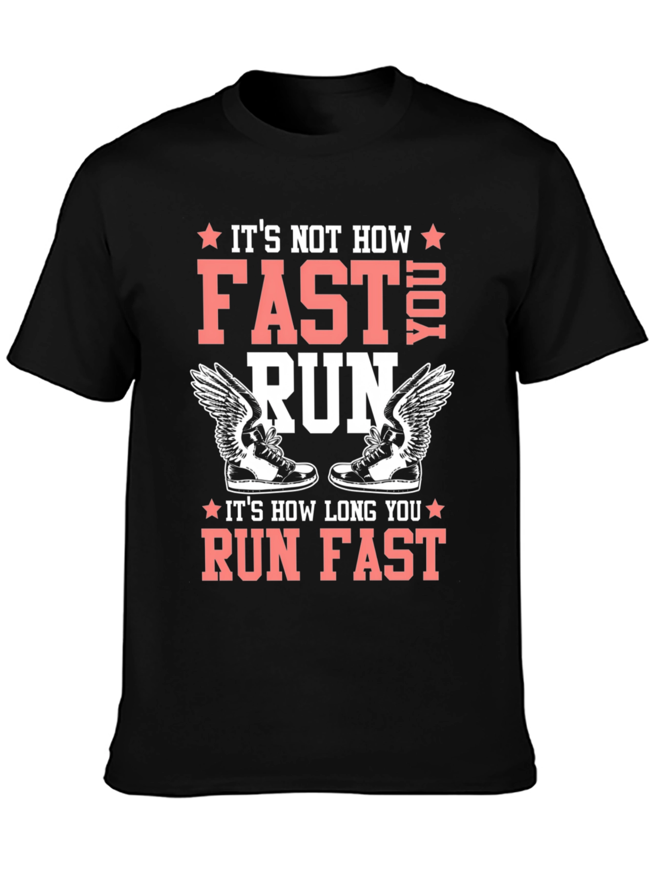 Black Runner's Tee: It's How Long You Run Fast! view 3