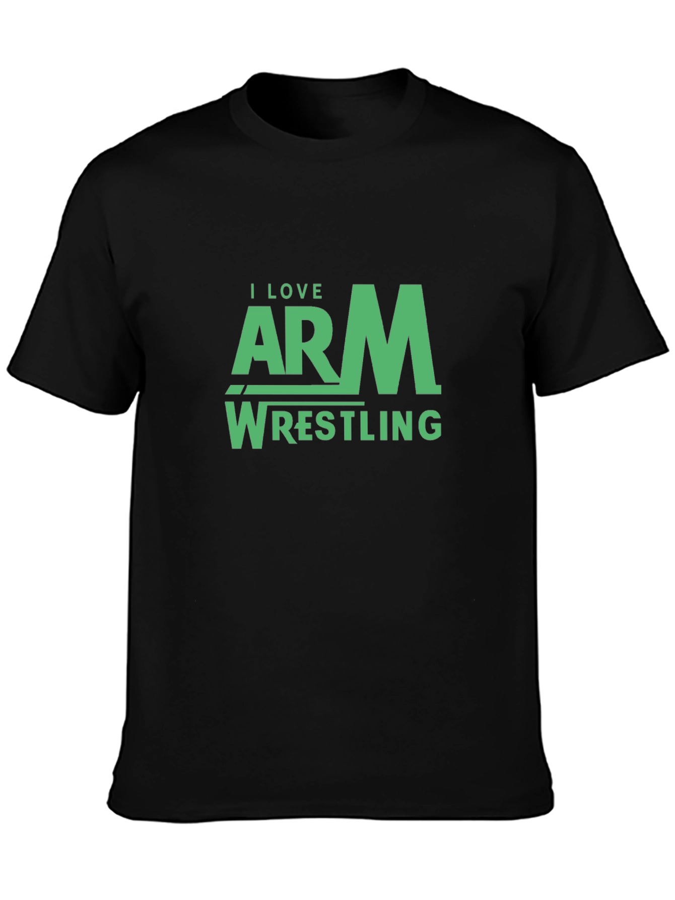 Black I Love Arm Wrestling T-Shirt view 3