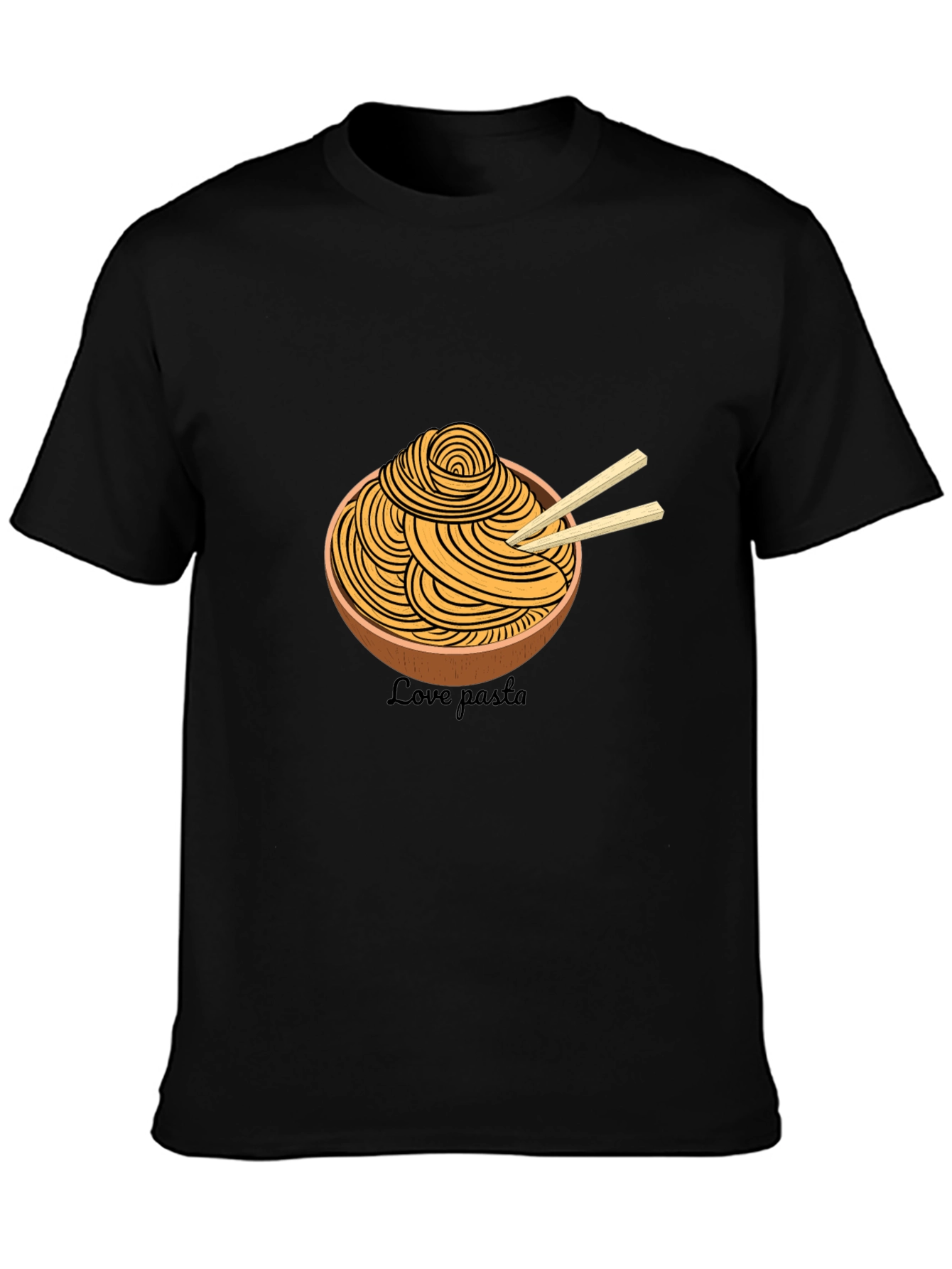 Black Pasta Lover T-Shirt - Unique Graphic Tee view 3