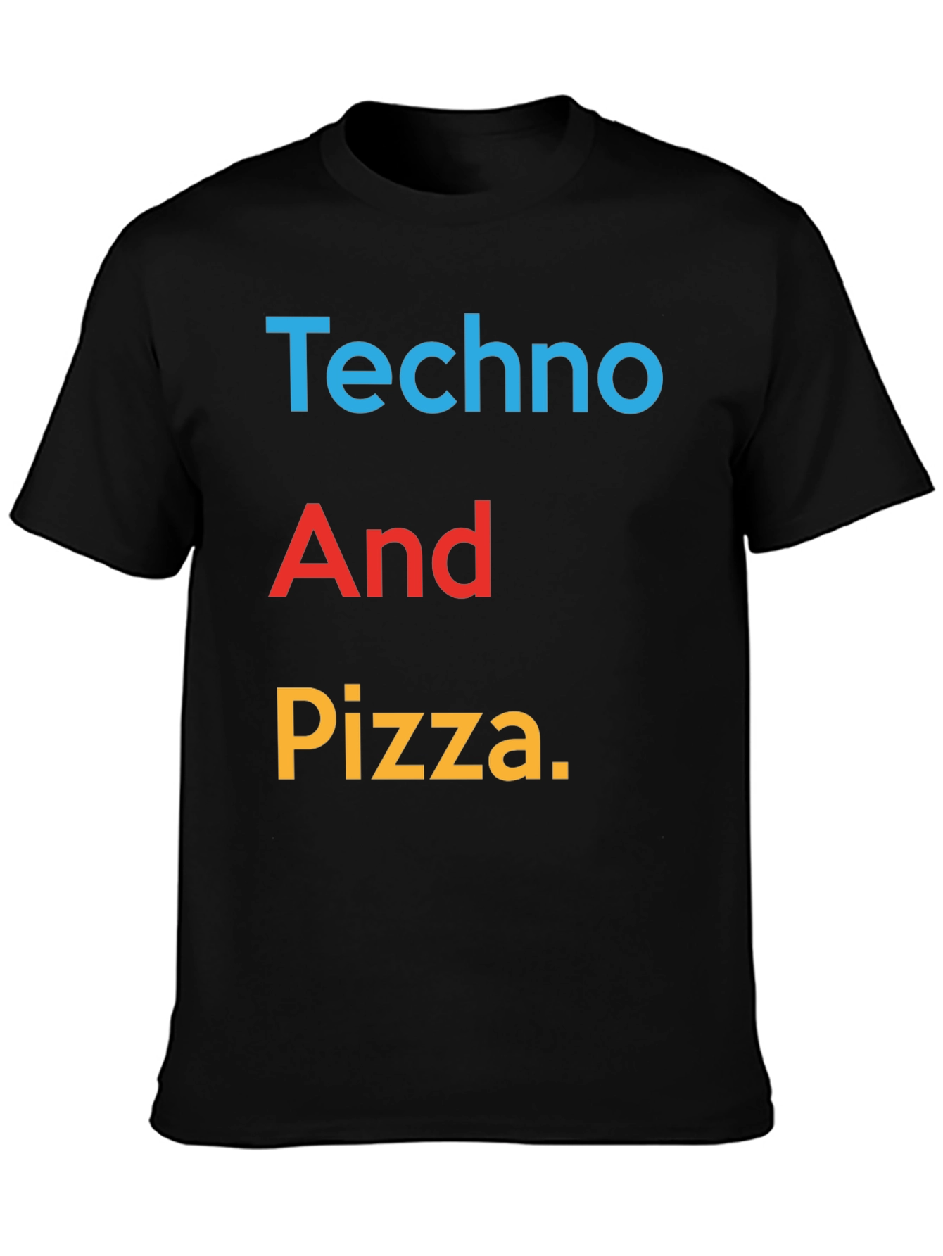Black Techno And Pizza Graphic Tee view 3
