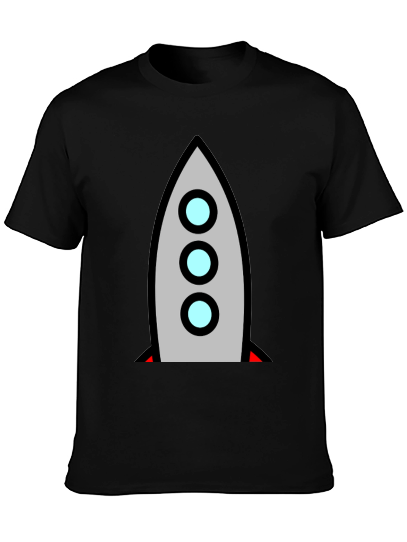 Black Rocket Graphic Tee - Retro Space Adventure view 3