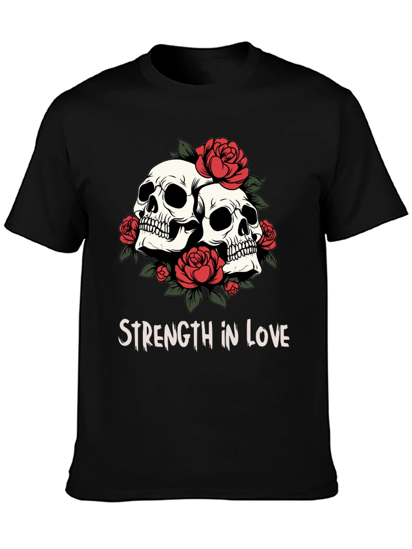 Skull & Roses Graphic Tee - Strength in Love - 3