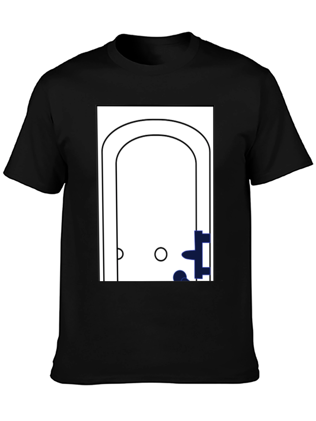 Black Minimalist Bathtub Graphic T-Shirt view 3
