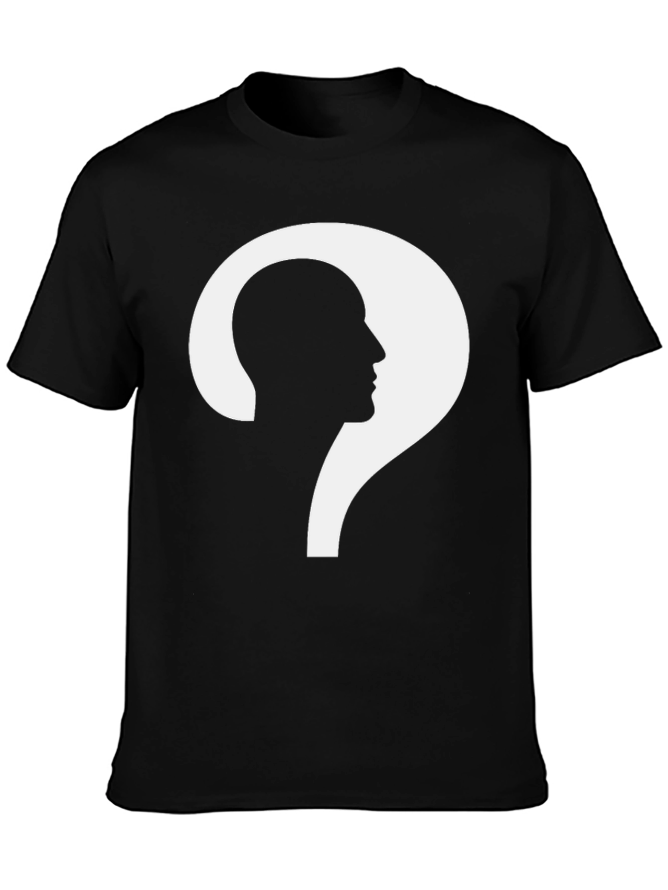 Black The Question Head T-Shirt - Stylish Black Tee view 3