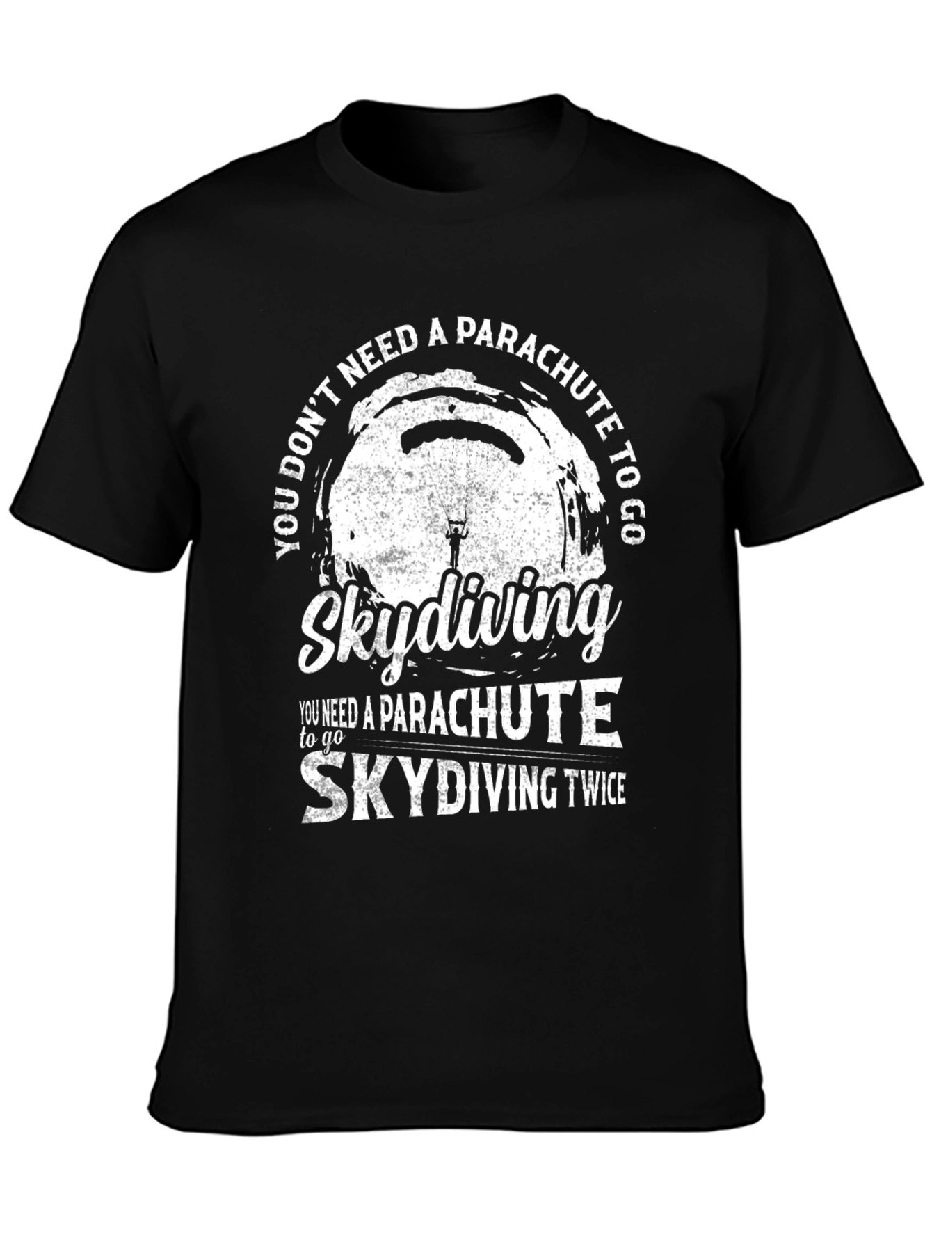 Black Skydiving Twice Graphic T-Shirt view 3