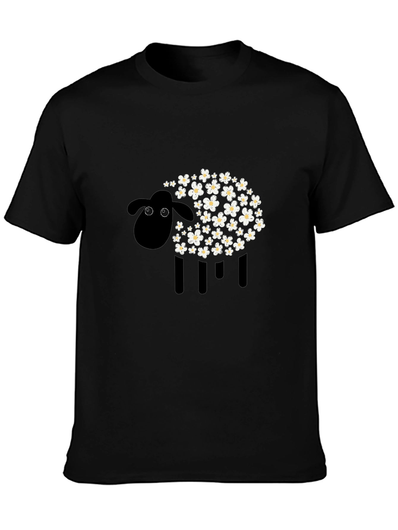 Black Black Sheep Floral Graphic Tee - Modern Style view 3