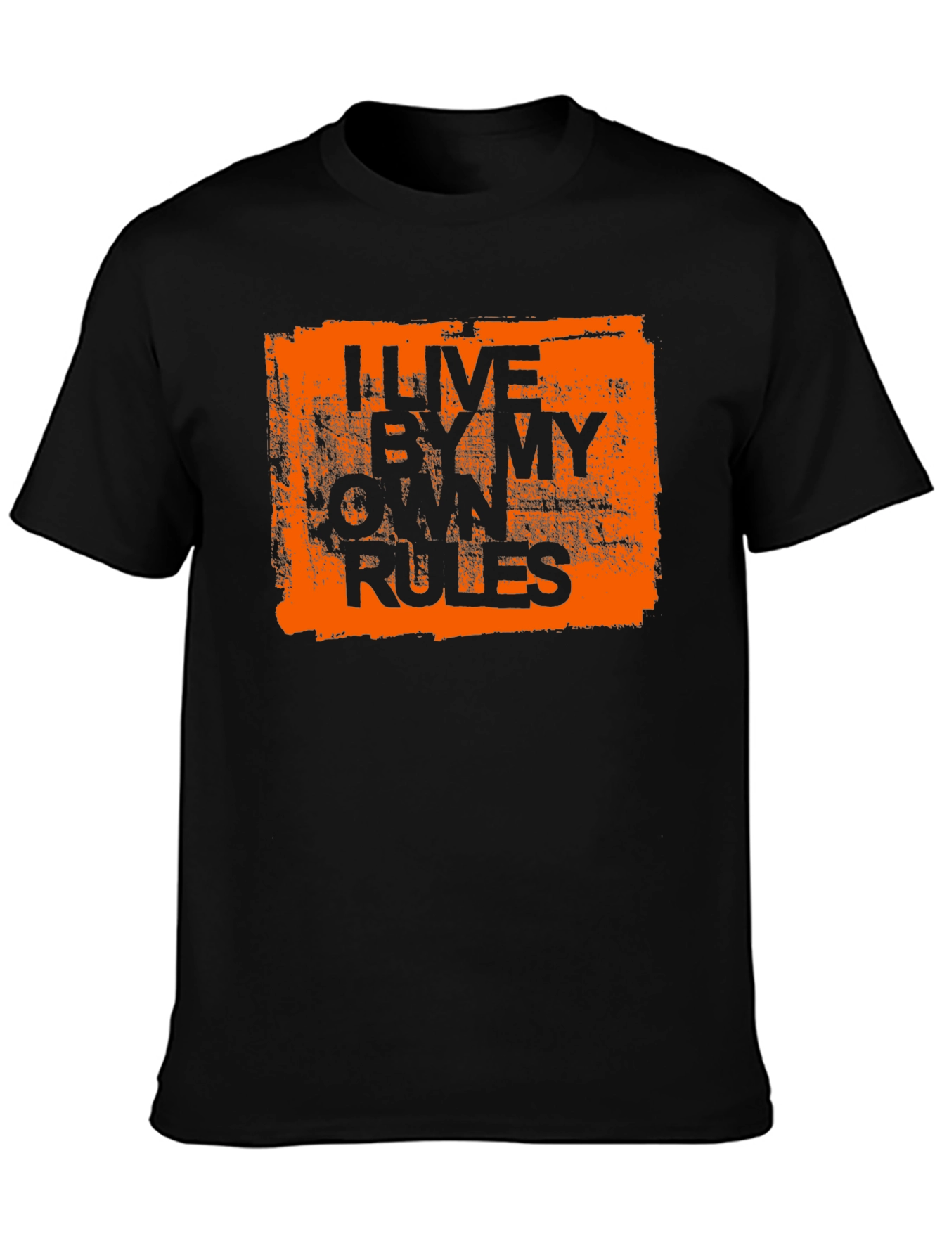 Black I Live By My Own Rules Graphic Tee - Black view 3