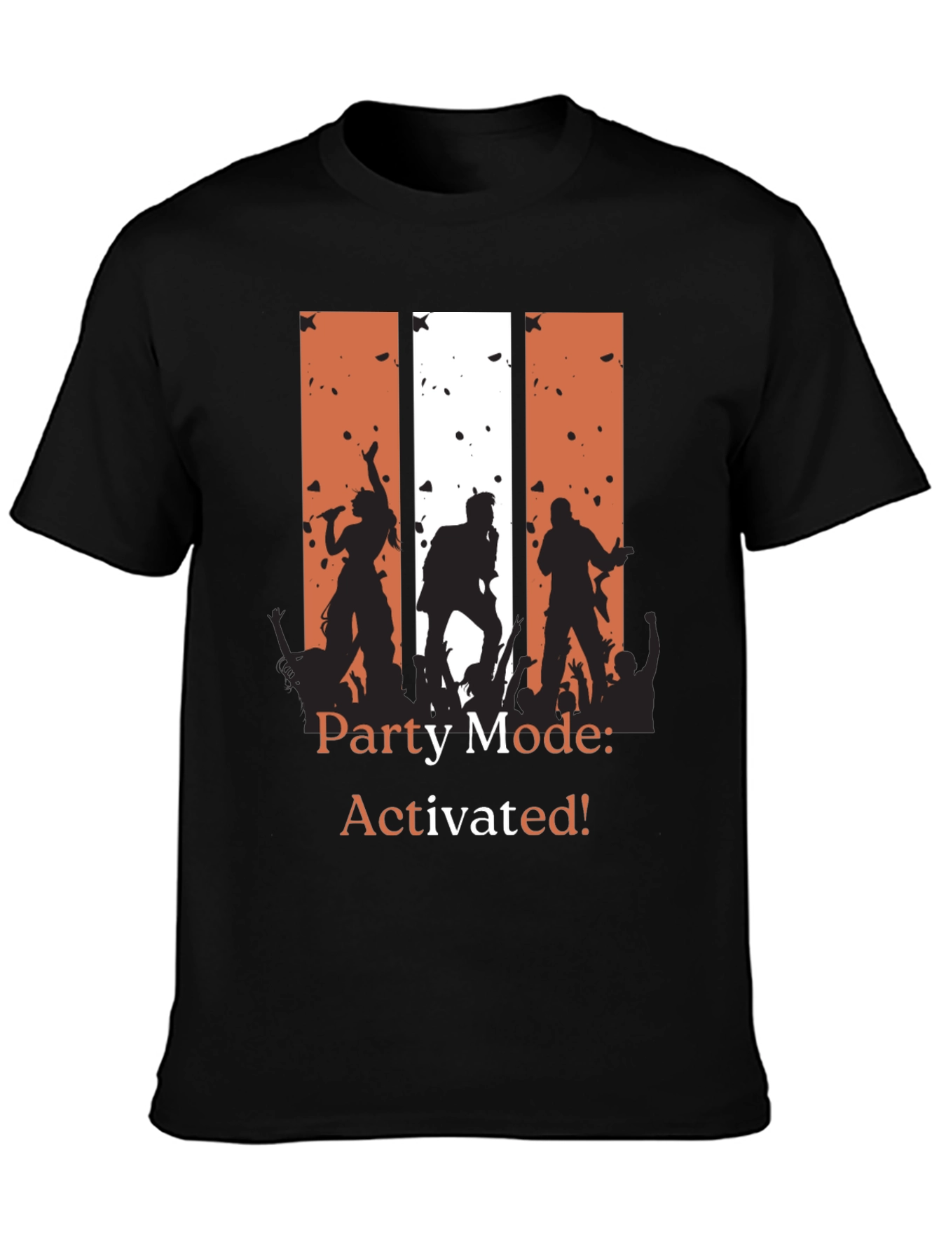 Black Party Mode Activated T-Shirt - Rock Concert Tee view 3