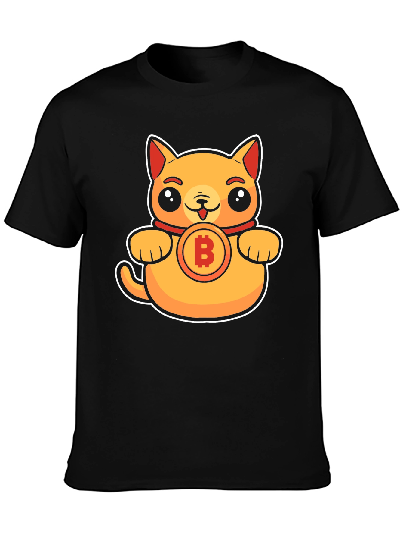 Black Bitcoin Kitty T-Shirt - Crypto Cat Tee view 3