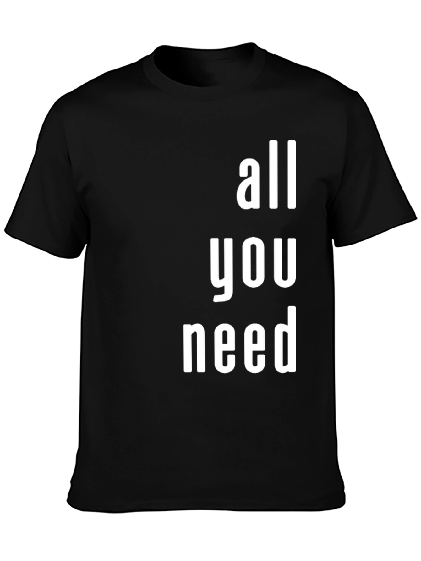 Black All You Need Graphic T-Shirt - Modern Print view 3