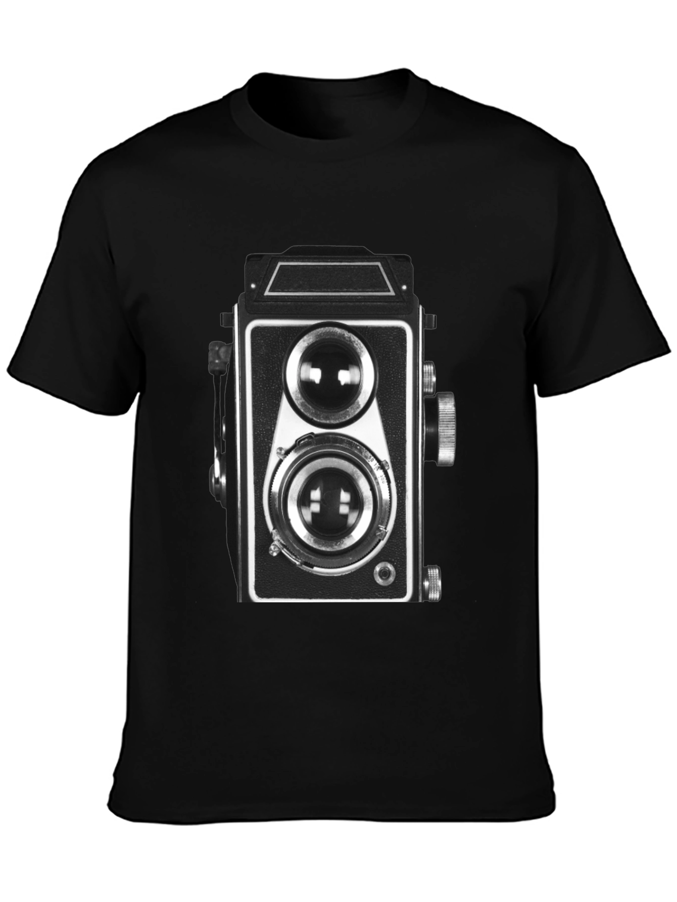 Black Vintage Camera Graphic Tee - Classic Black T-Shirt view 3