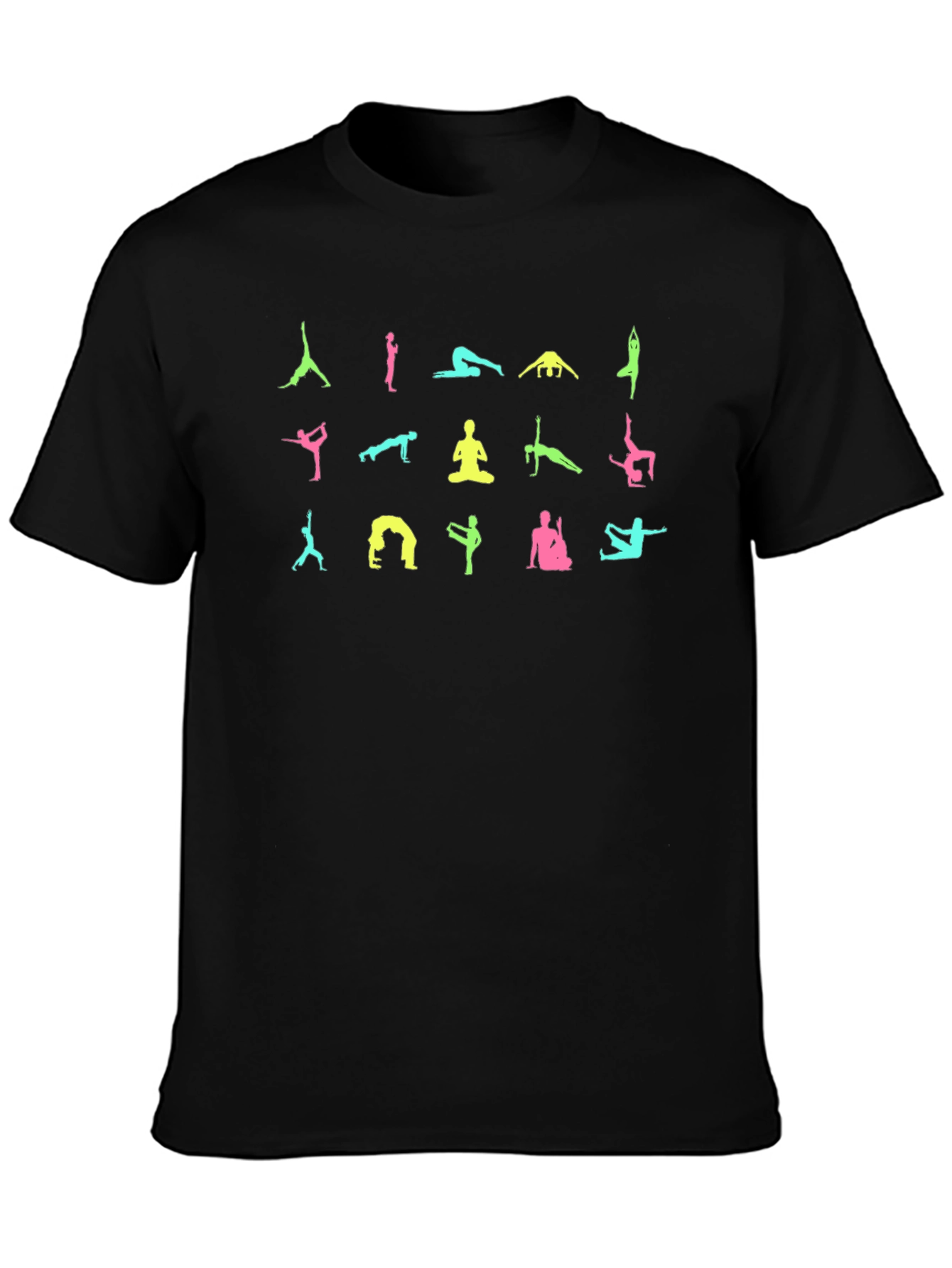 Black Yoga Pose Graphic Black T-Shirt view 3