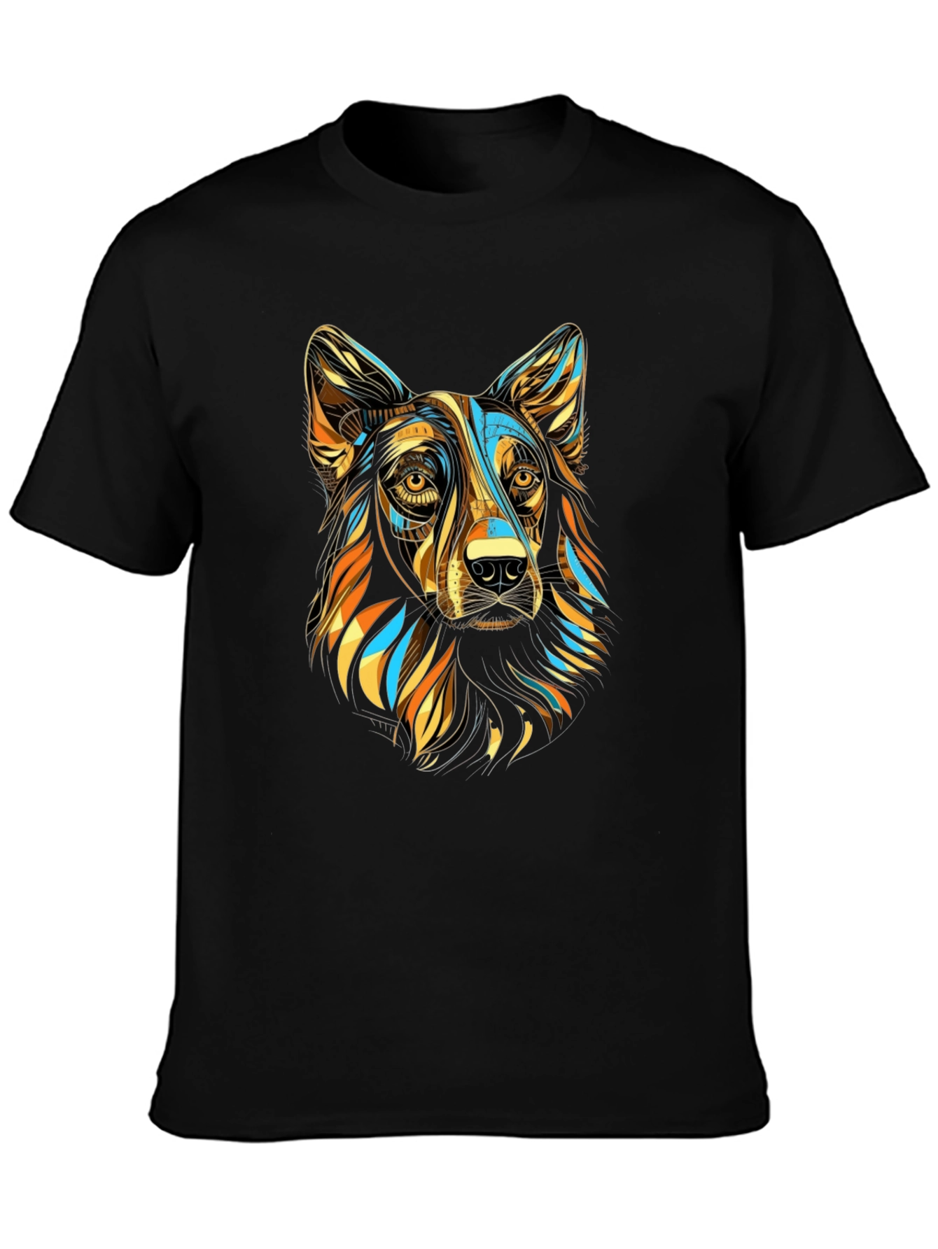 Black Abstract Dog Graphic T-Shirt - Stylish Men's Tee view 3