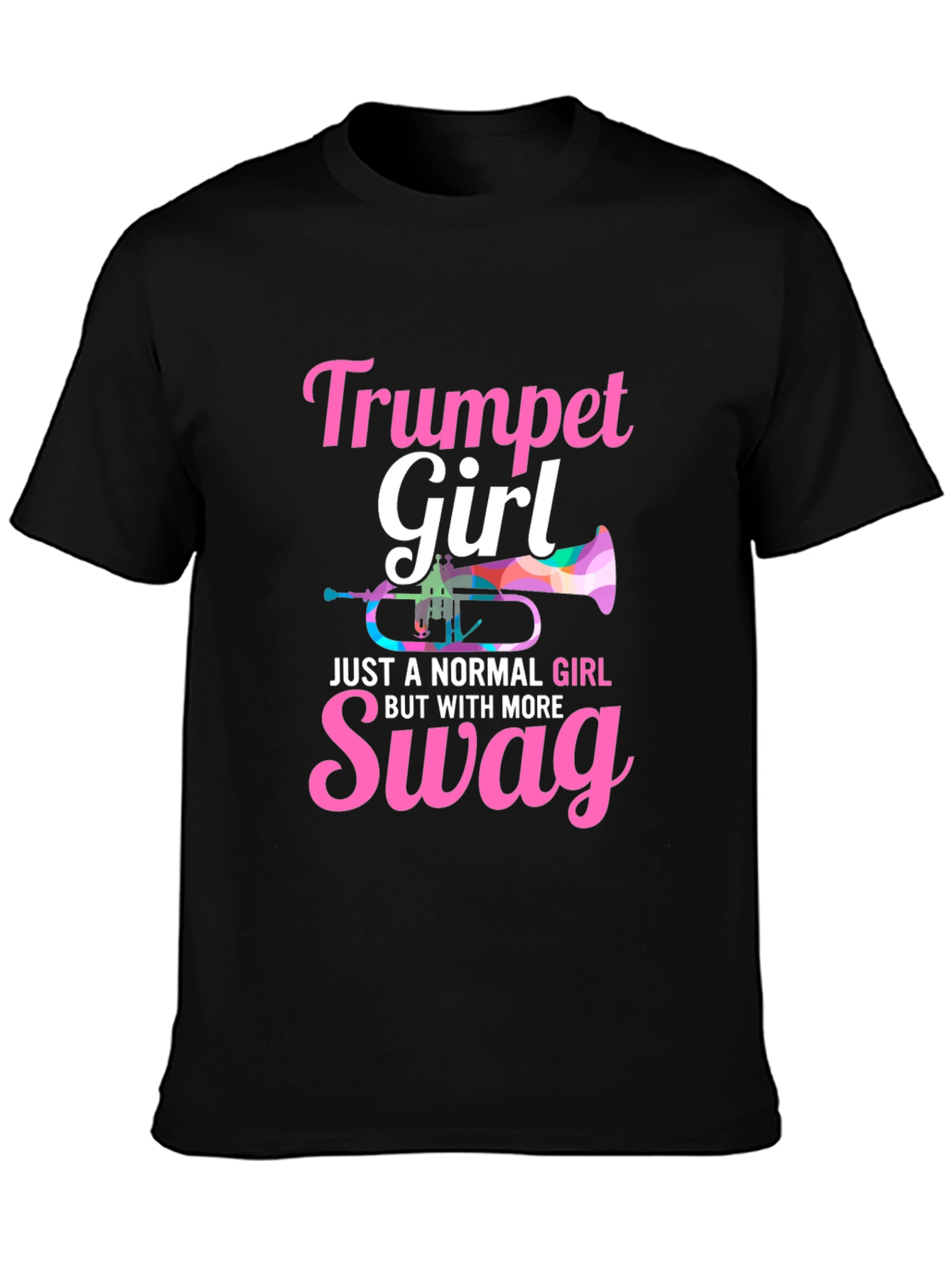 Black Trumpet Girl Swag T-Shirt view 3
