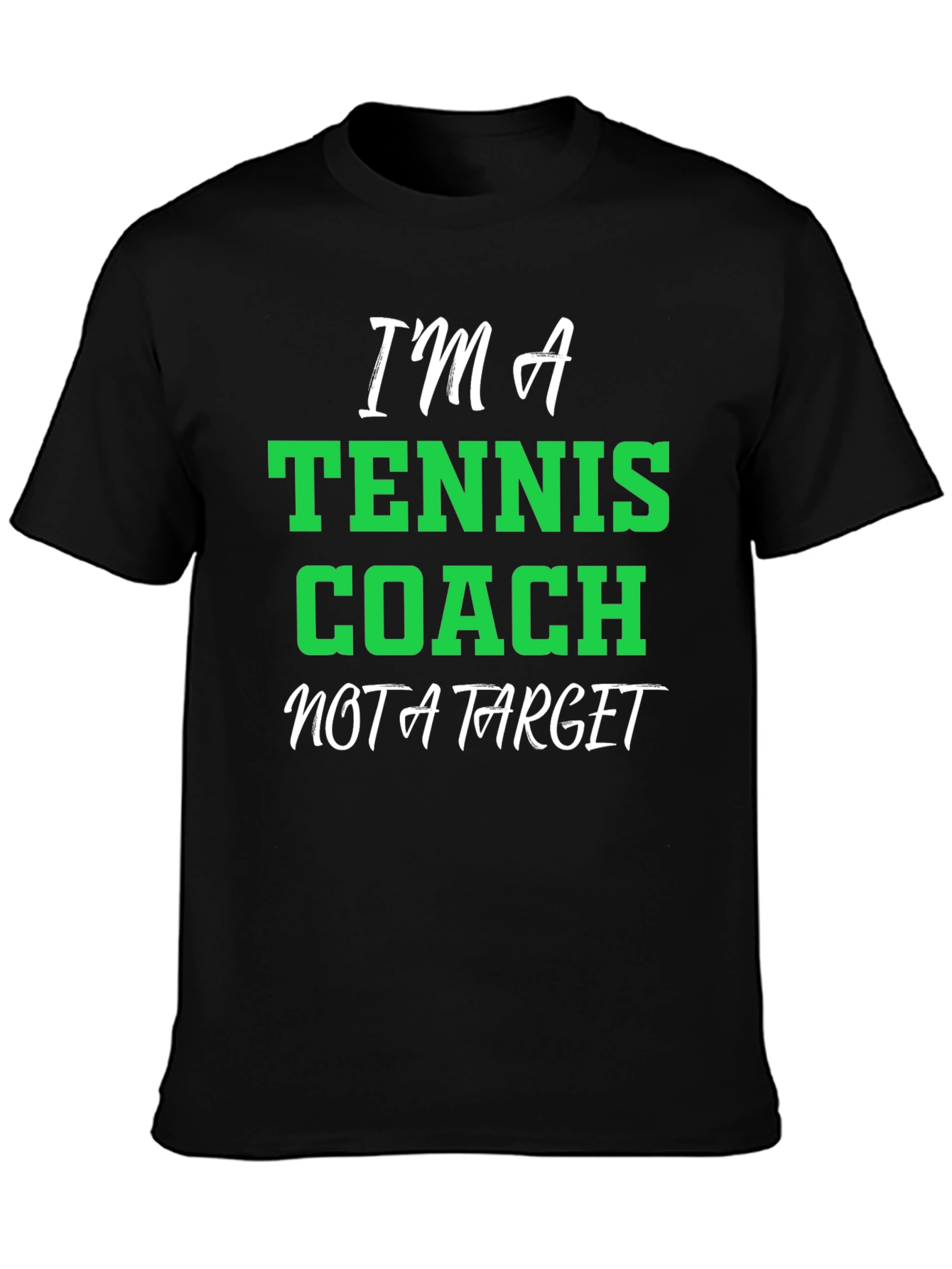 Black Tennis Coach T-Shirt - Funny Graphic Tee view 3