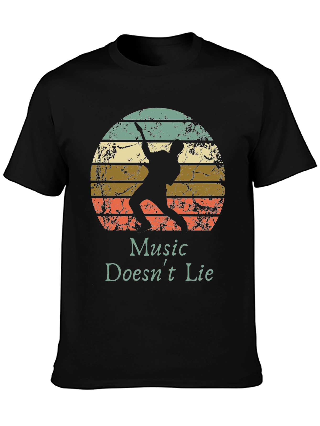 Black Music Doesn't Lie Retro Graphic Tee view 3