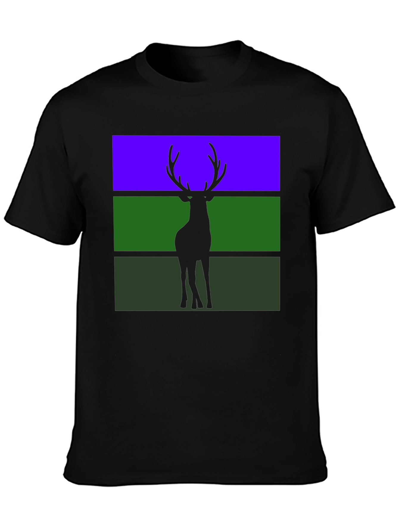 Black Deer Silhouette Graphic Tee view 3
