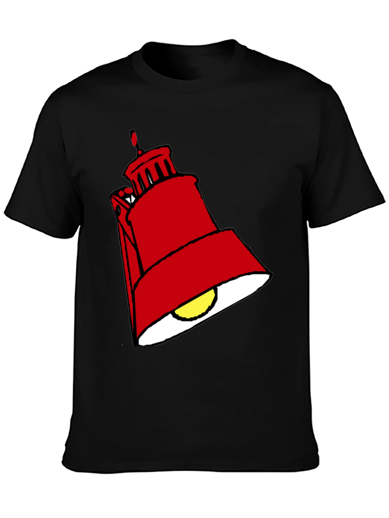 Black Red Lamp Graphic Black T-Shirt view 3