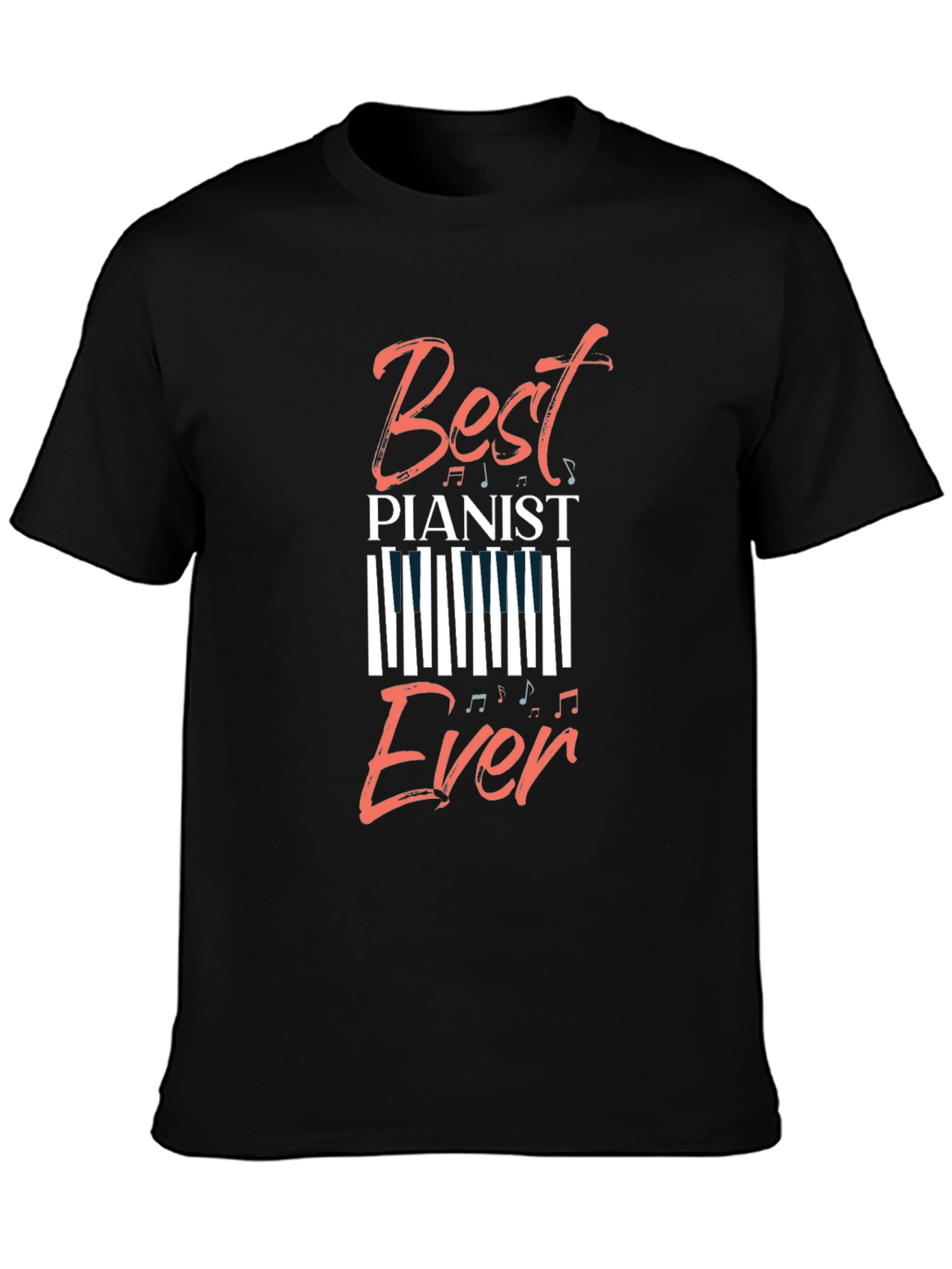 Black Best Pianist Ever Graphic Tee - Music Lover T-Shirt view 3