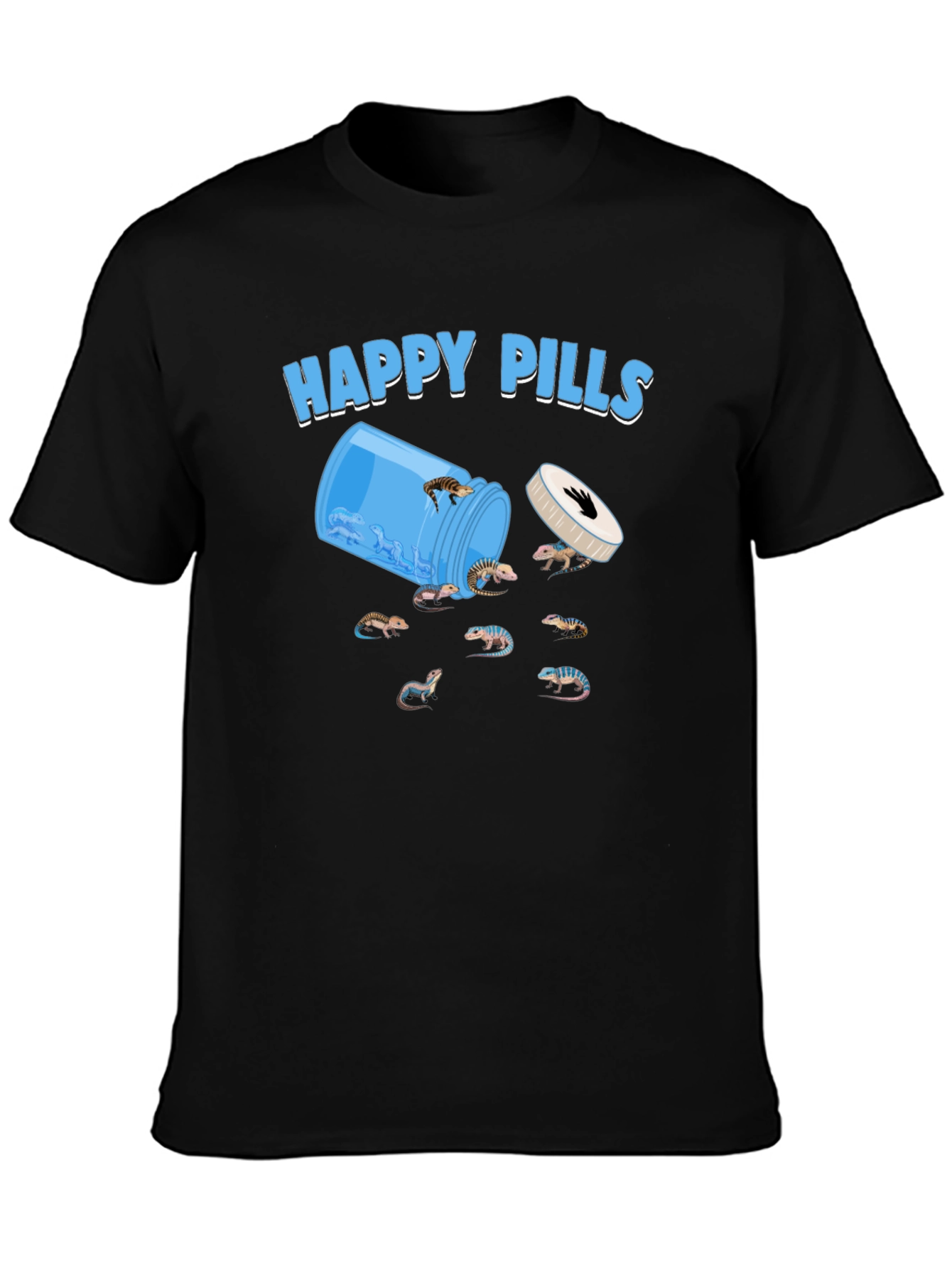 Black Happy Pills Lizard T-Shirt view 3
