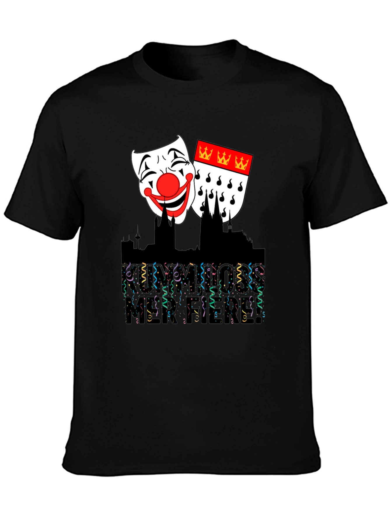Cologne Carnival T-Shirt - Festive Mask Graphic Tee - 3