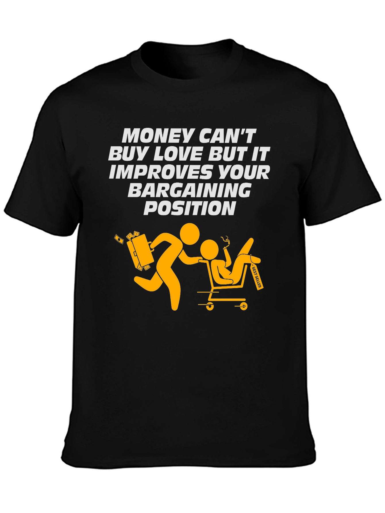 Black Funny Money Bargaining Position Graphic Tee view 3