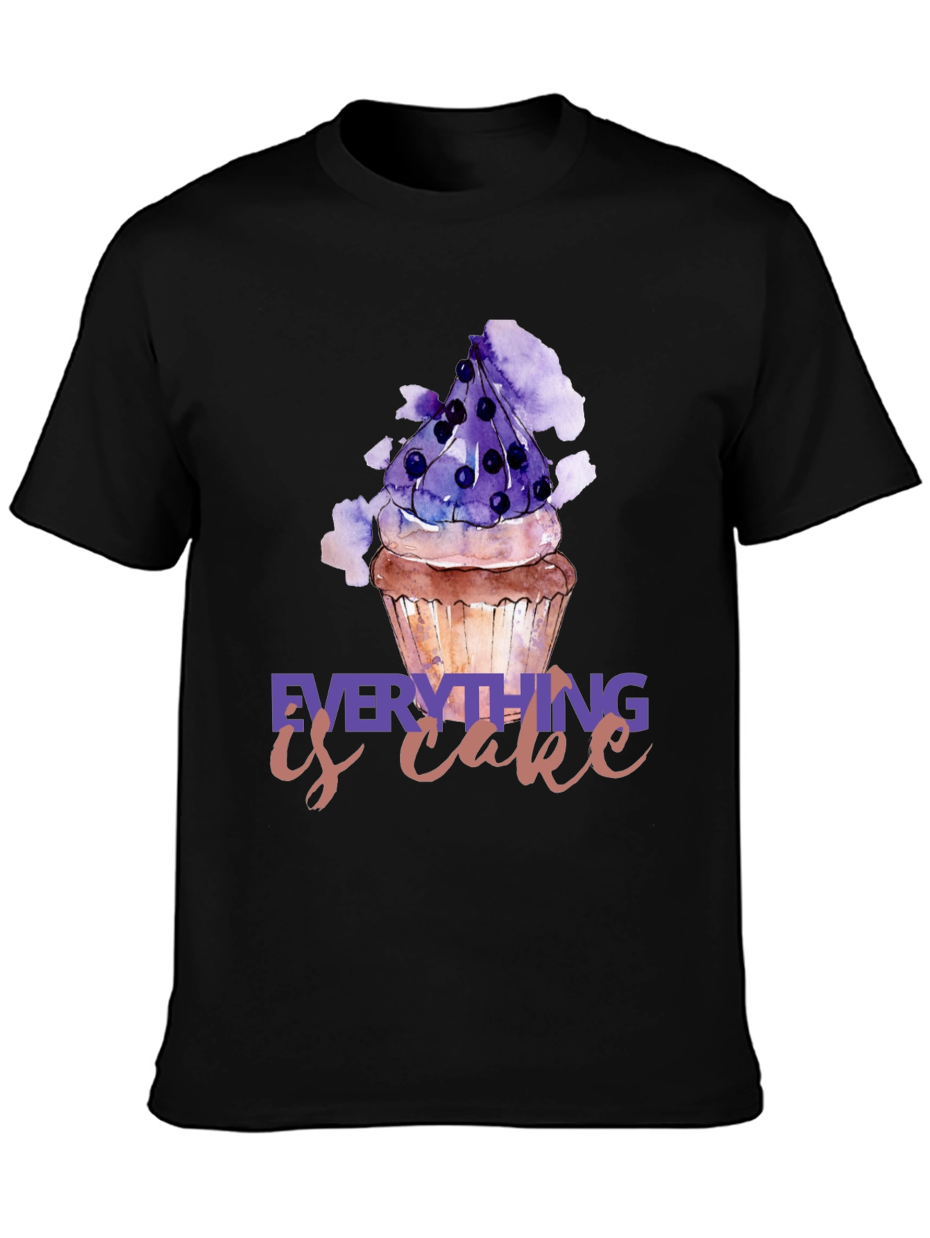 Black Everything is Cake T-Shirt view 3