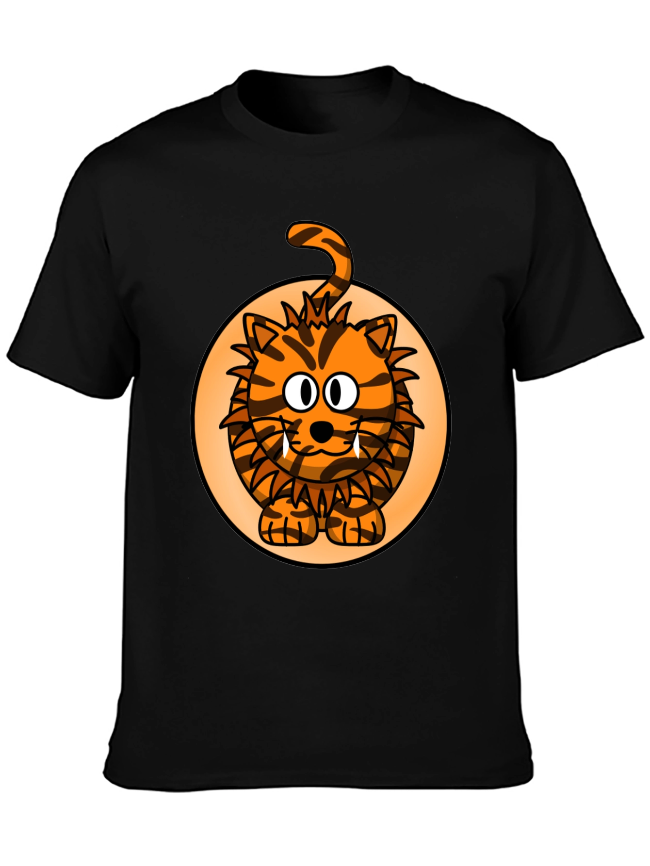 Black Cartoon Tiger Graphic Tee - Fun Animal Print Shirt view 3