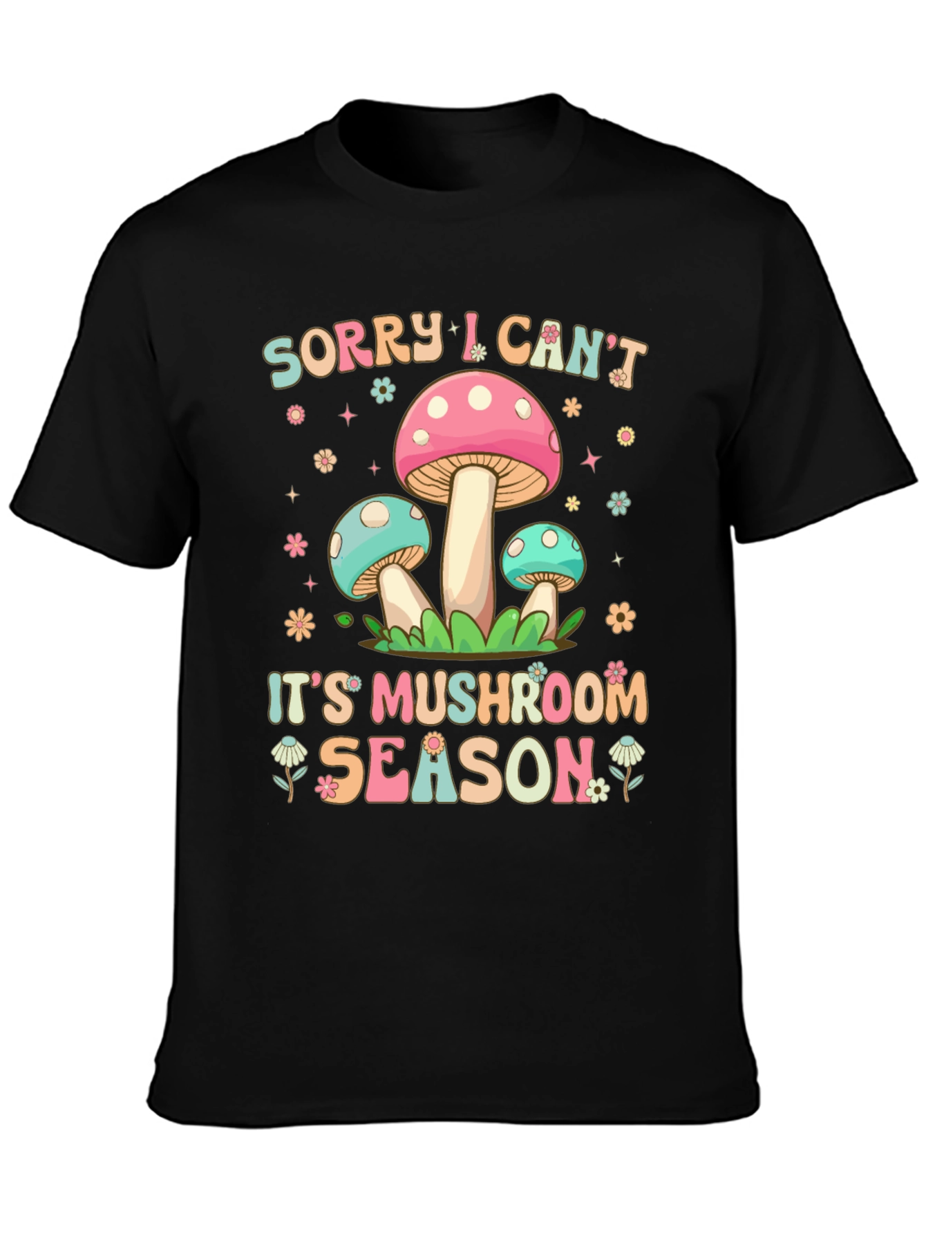 Black Mushroom Season Graphic Tee view 3