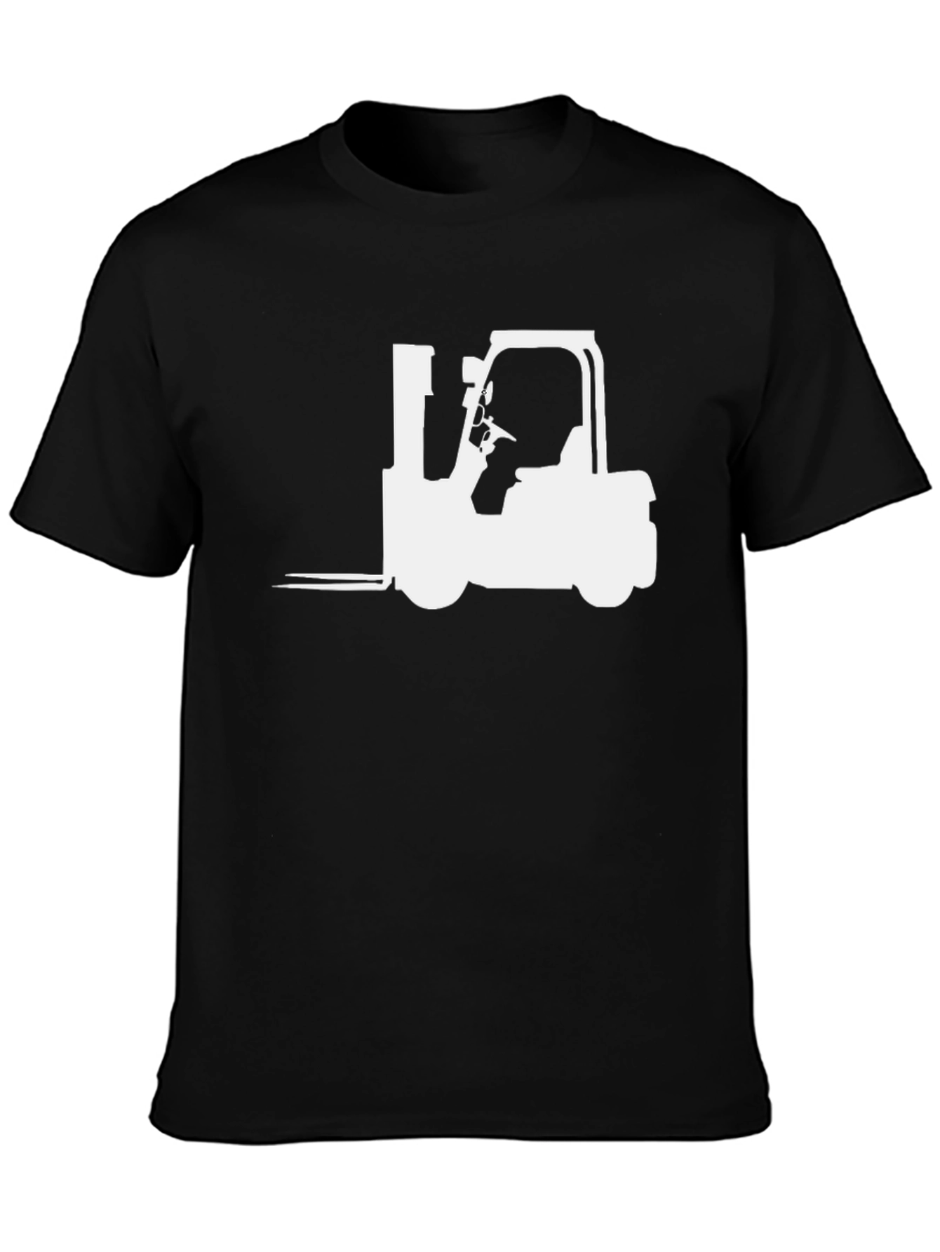 Black Forklift Graphic Tee - Black Cotton Blend view 3