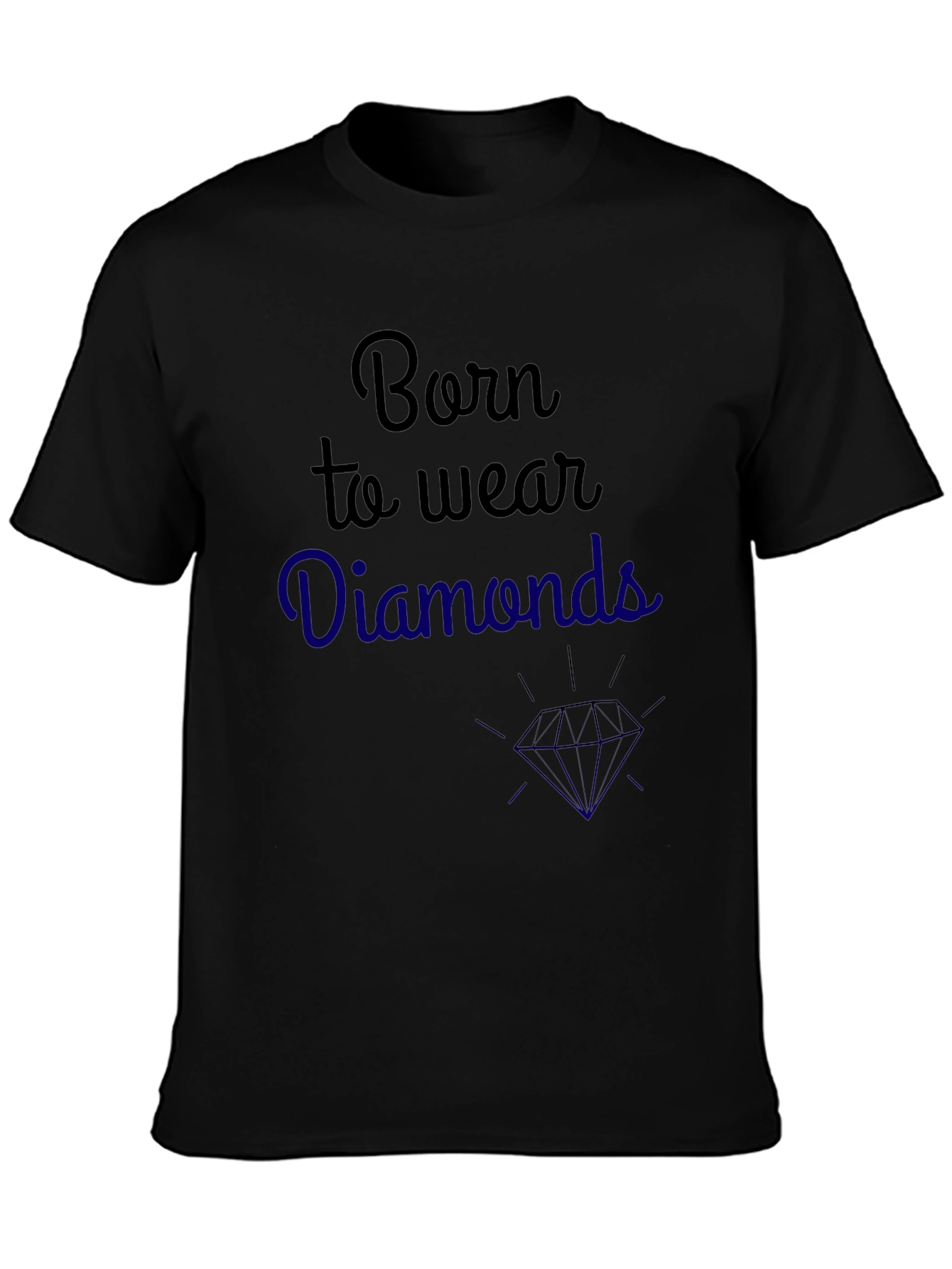 Black Born to Wear Diamonds Graphic Tee view 3