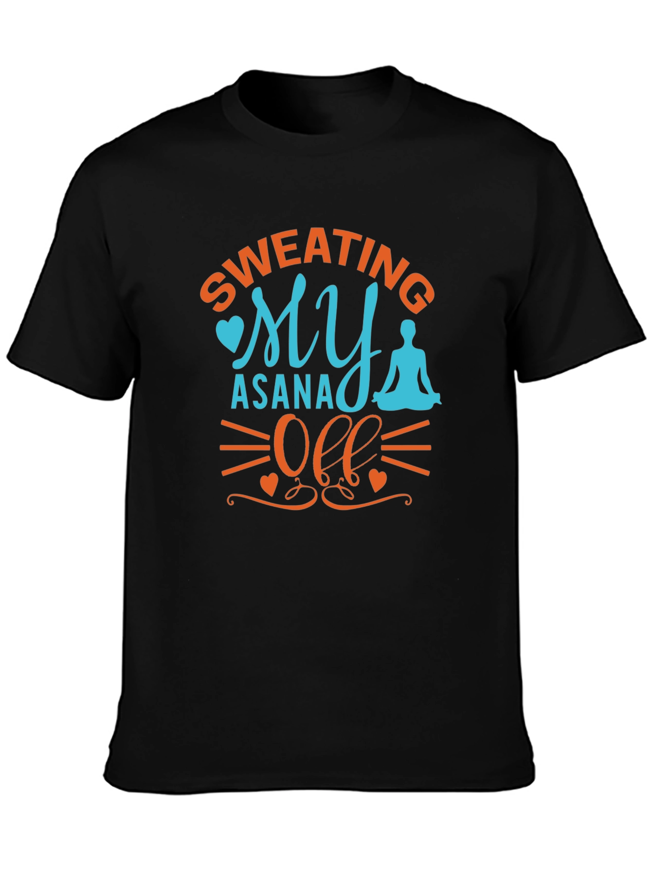 Black Yoga Asana T-Shirt - Sweating My Asana Off view 3