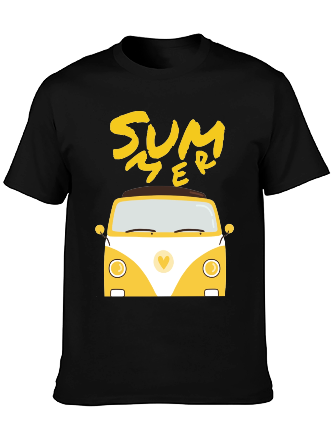 Black Summer Van Graphic Tee - Black view 3