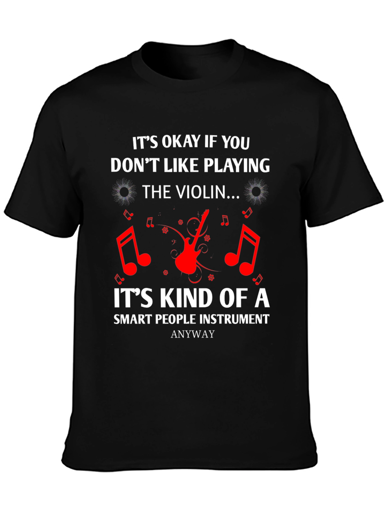 Black Funny Violin Lover T-Shirt - Smart People Instrument view 3