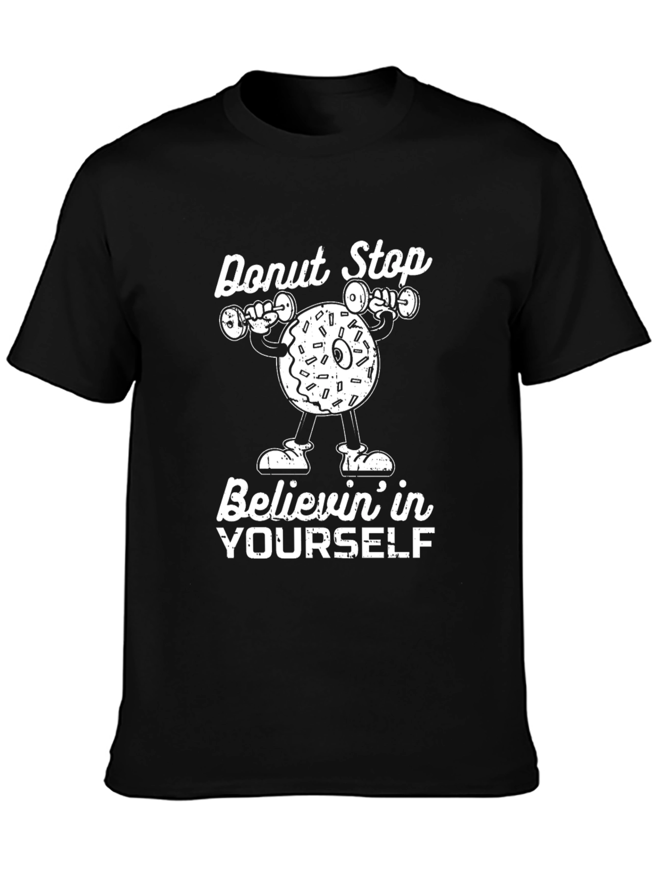 Black Donut Stop Believin' T-Shirt view 3