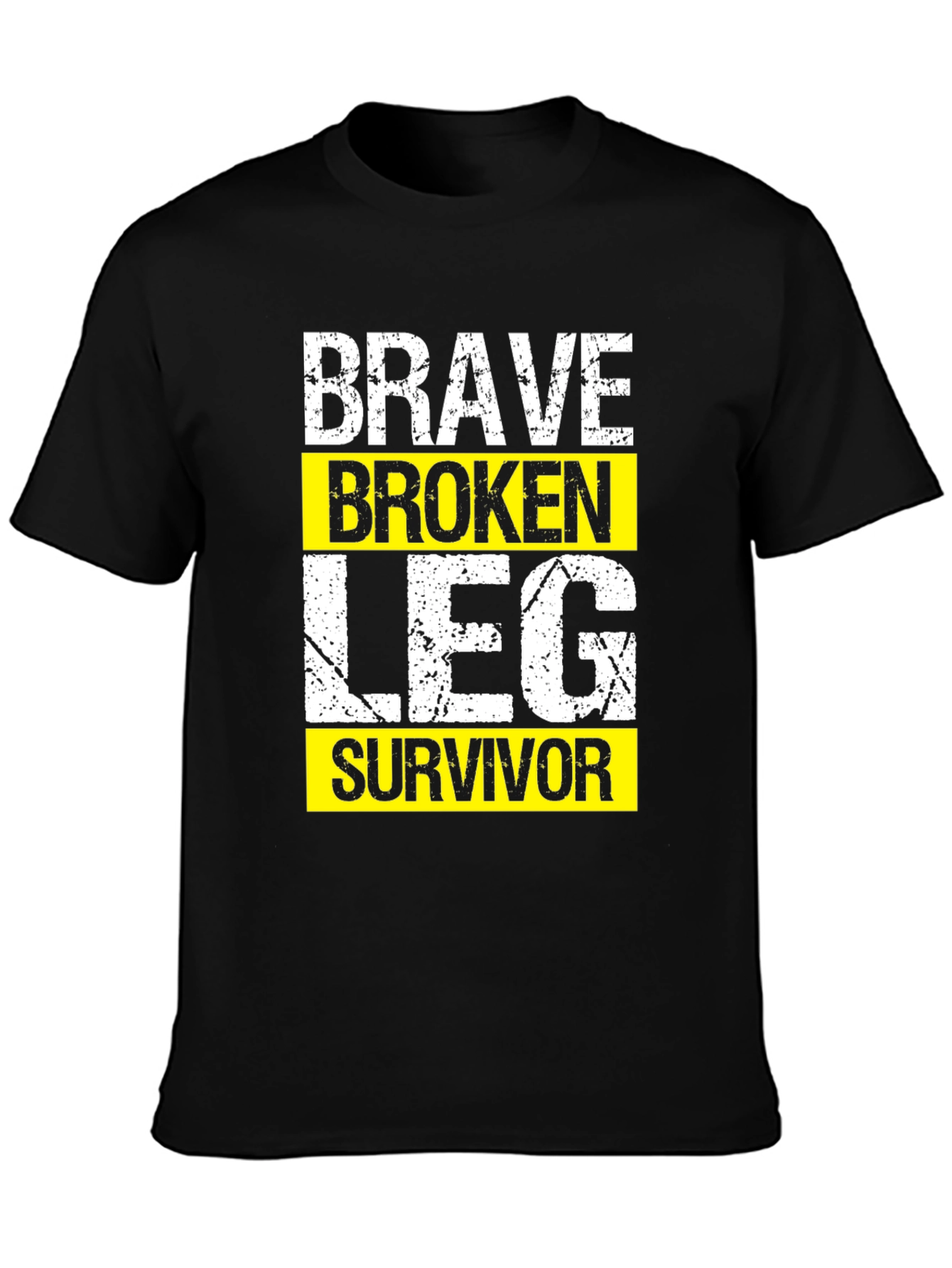Black Brave Broken Leg Survivor Graphic T-Shirt view 3