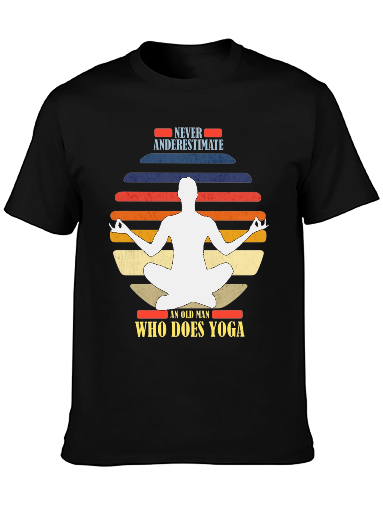 Black Yoga Man Graphic Tee - Never Underestimate view 3