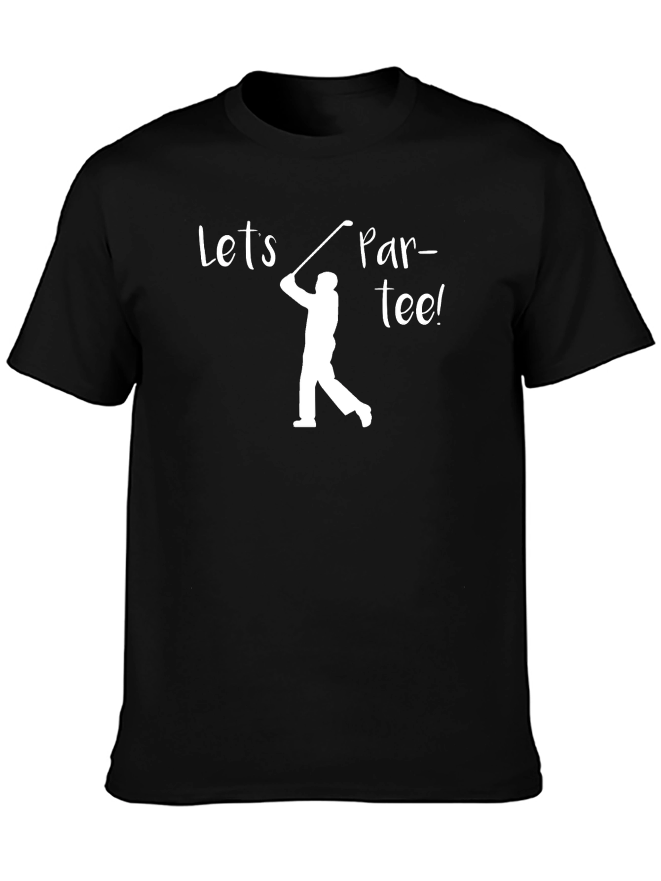 Black Let's Par-tee Golf T-Shirt - Black, Short Sleeve view 3