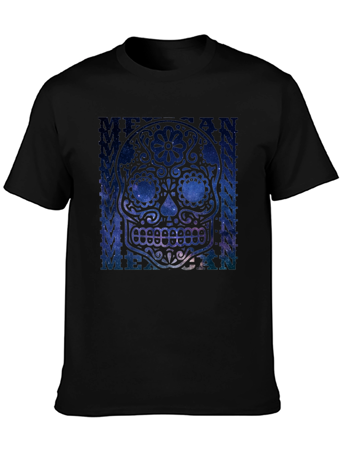 Black Mexican Sugar Skull Graphic T-Shirt view 3