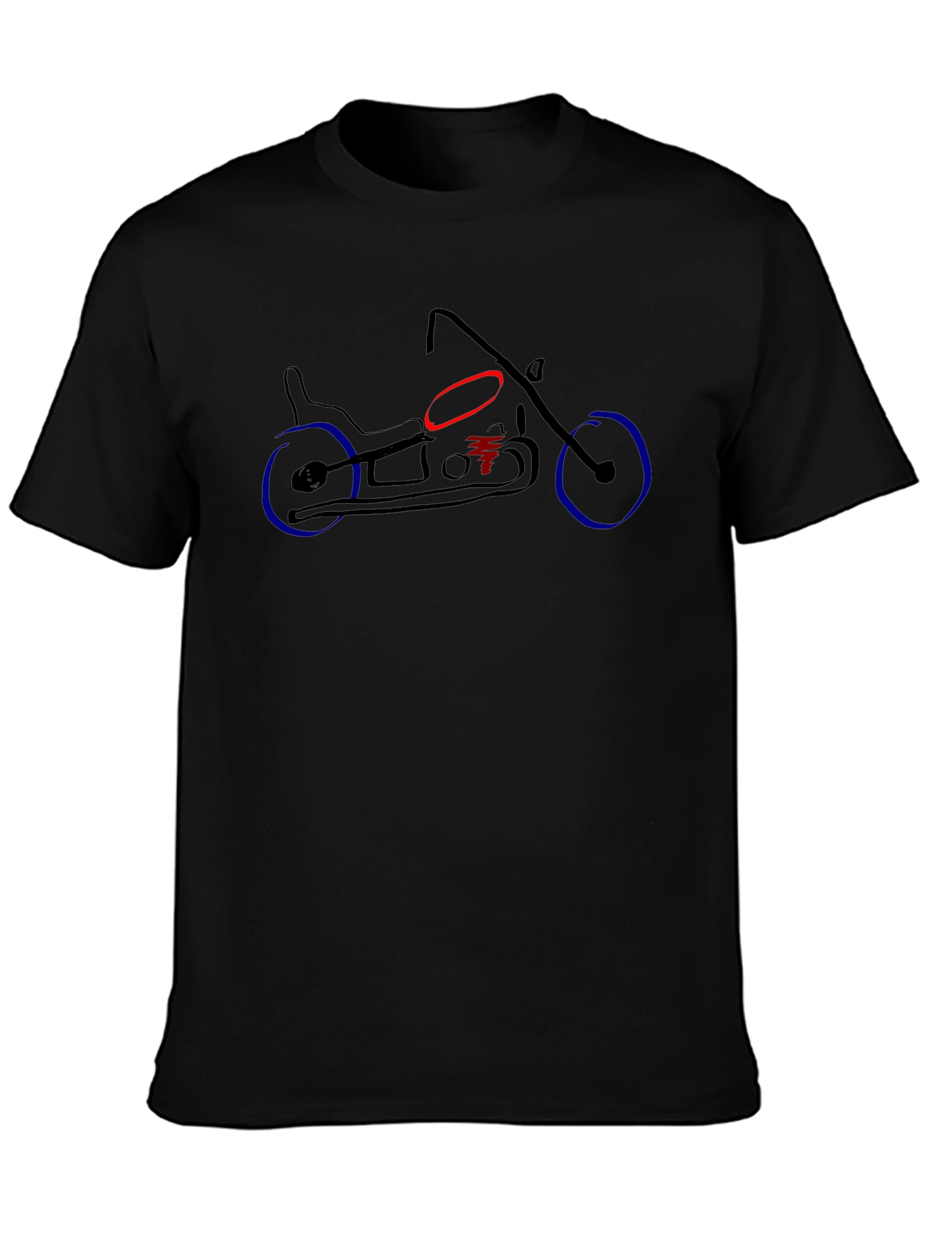 Black Motorcycle Graphic Tee - Black view 3