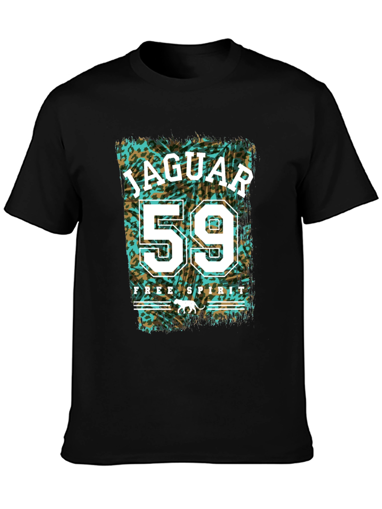 Black Jaguar 59 Free Spirit Graphic Tee - Men's Black T-Shirt view 3