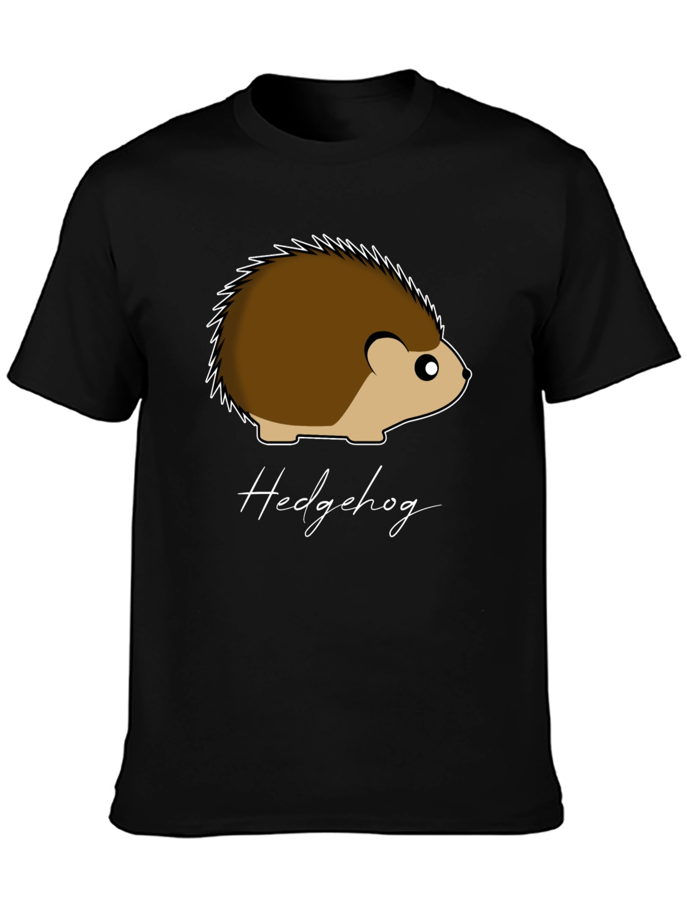 Black Hedgehog Graphic Tee - Soft Cotton Black T-Shirt view 3