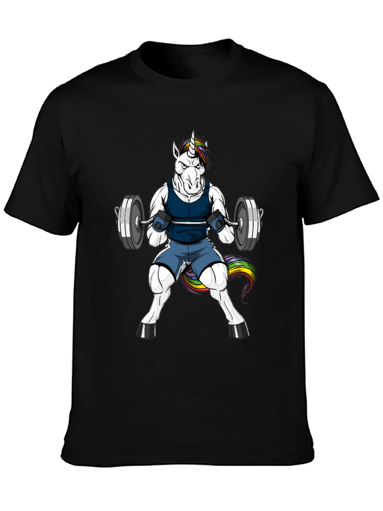 Black Unicorn Gym T-Shirt - Funny Workout Tee view 3