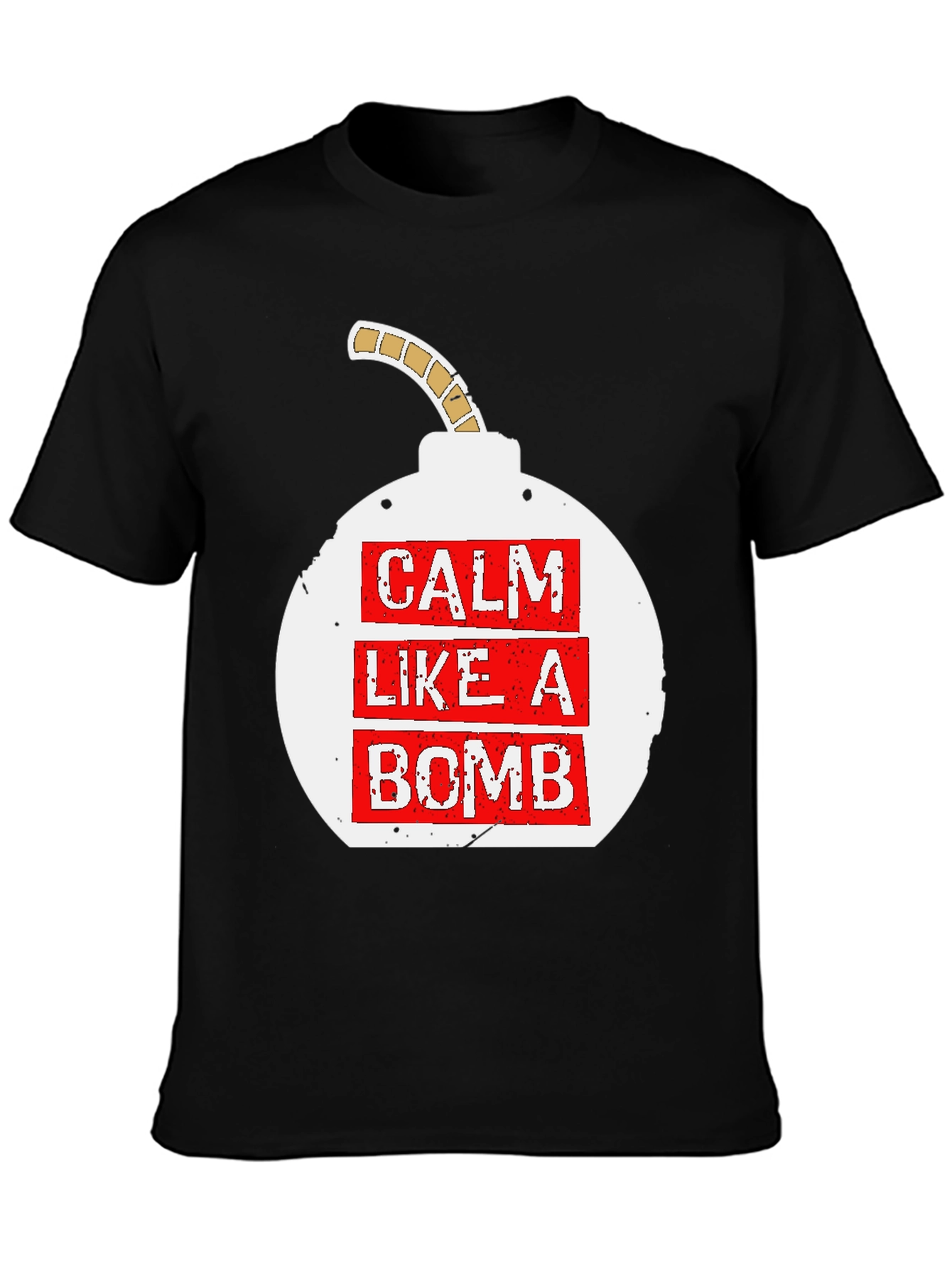 Black Calm Like A Bomb Graphic Tee view 3
