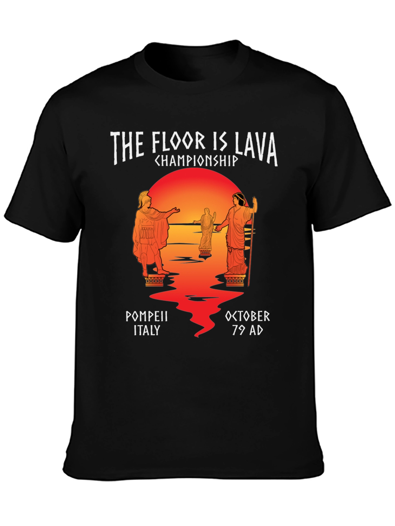 Black The Floor is Lava Championship T-Shirt view 3