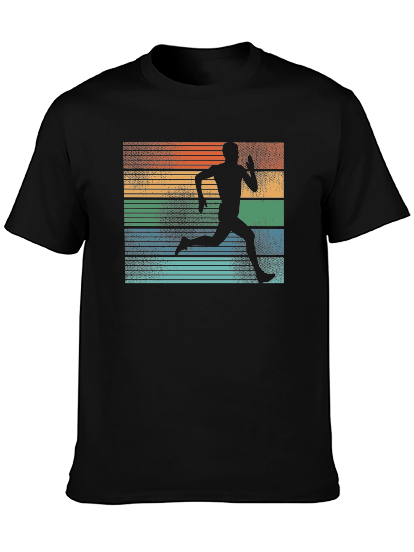 Black Retro Runner Graphic Tee view 3