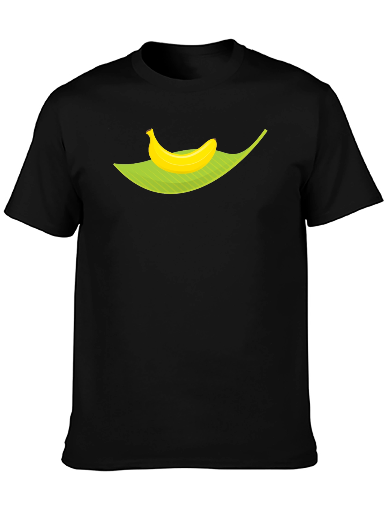 Black Banana Leaf Graphic Tee - Tropical Fruit Humor Shirt view 3