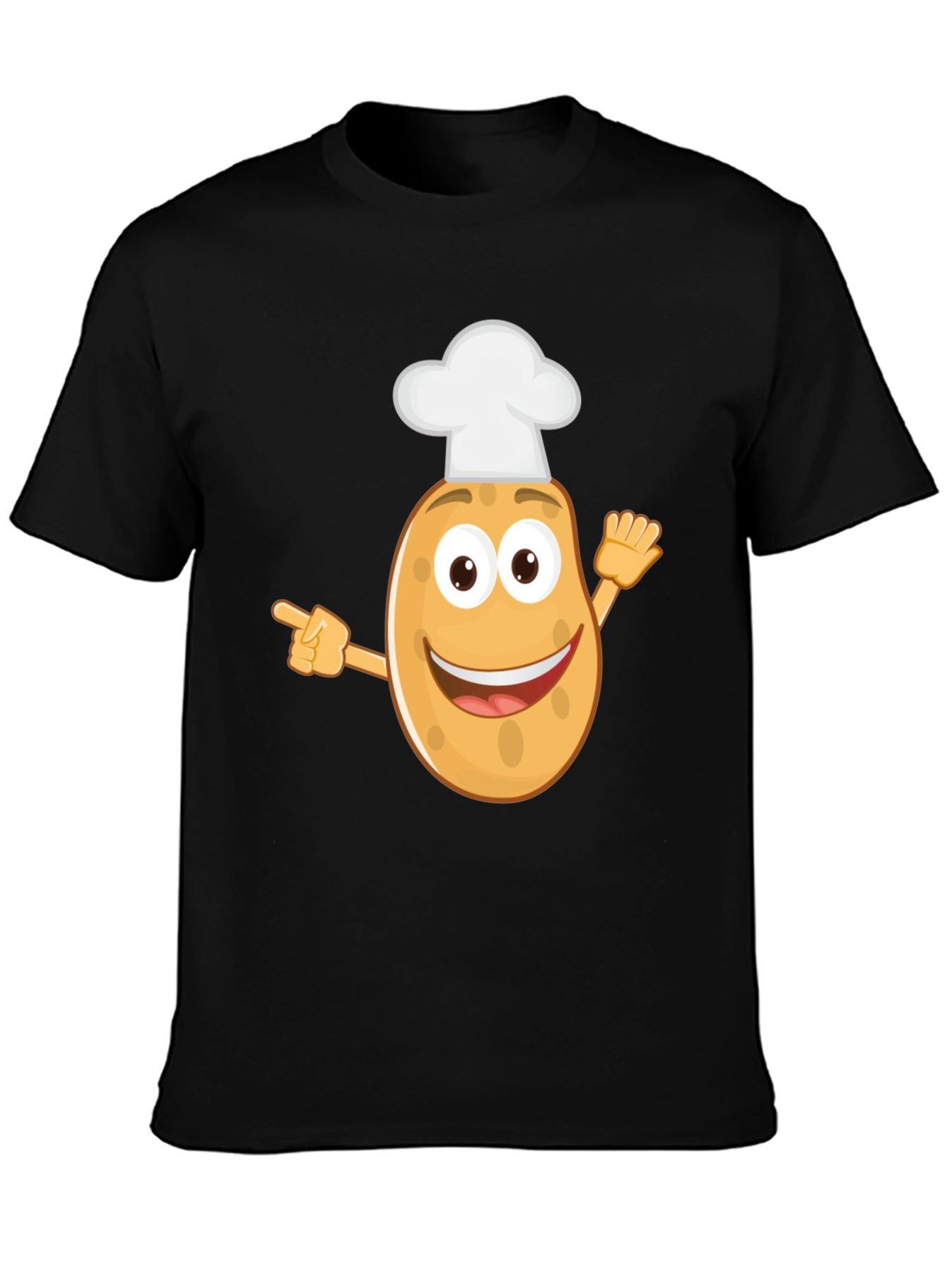 Black Funny Potato Chef T-Shirt view 3